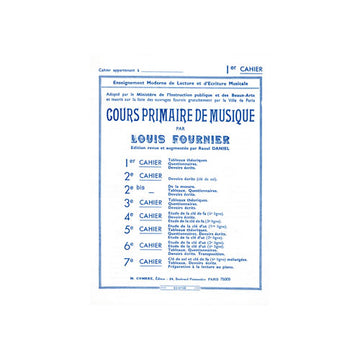 FOURNIER LOUIS - COURS PRIMAIRE DE MUSIQUE CAHIER 1 - FORMATION MUSICALE