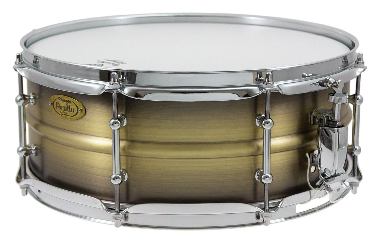 BKA-5514SH - BLACK DAWG 14" X 5.5" SNARE DRUM - ANTIQUE BRUSH BRASS SHELL