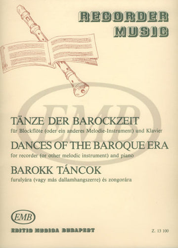 DANCES OF THE BAROQUE ERA - RECORDER PIANO