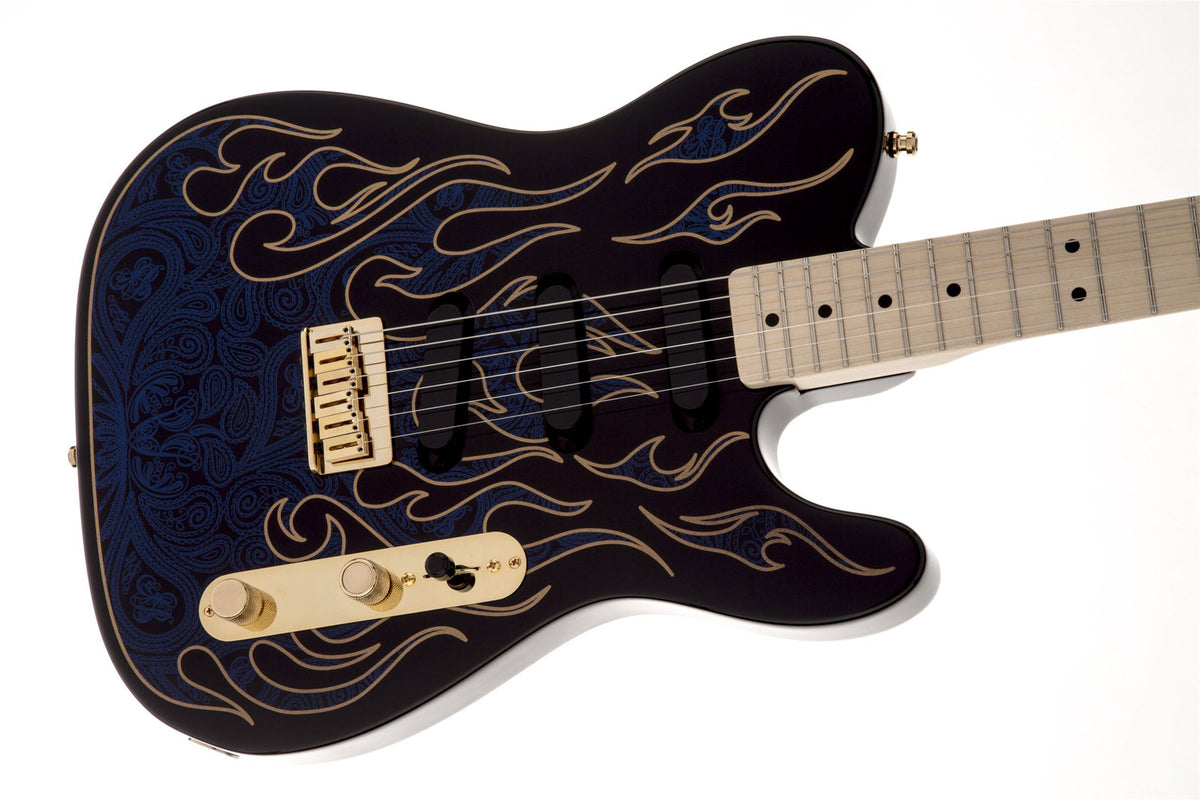 James Burton Telecaster Mn, Blue Paisley Flames