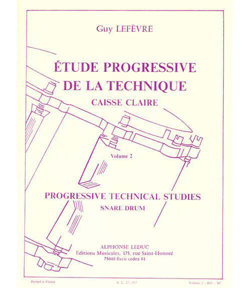 LEFEVRE G. - ETUDE PROGRESSIVE DE LA TECHNIQUE VOL.2 - CAISSE CLAIRE