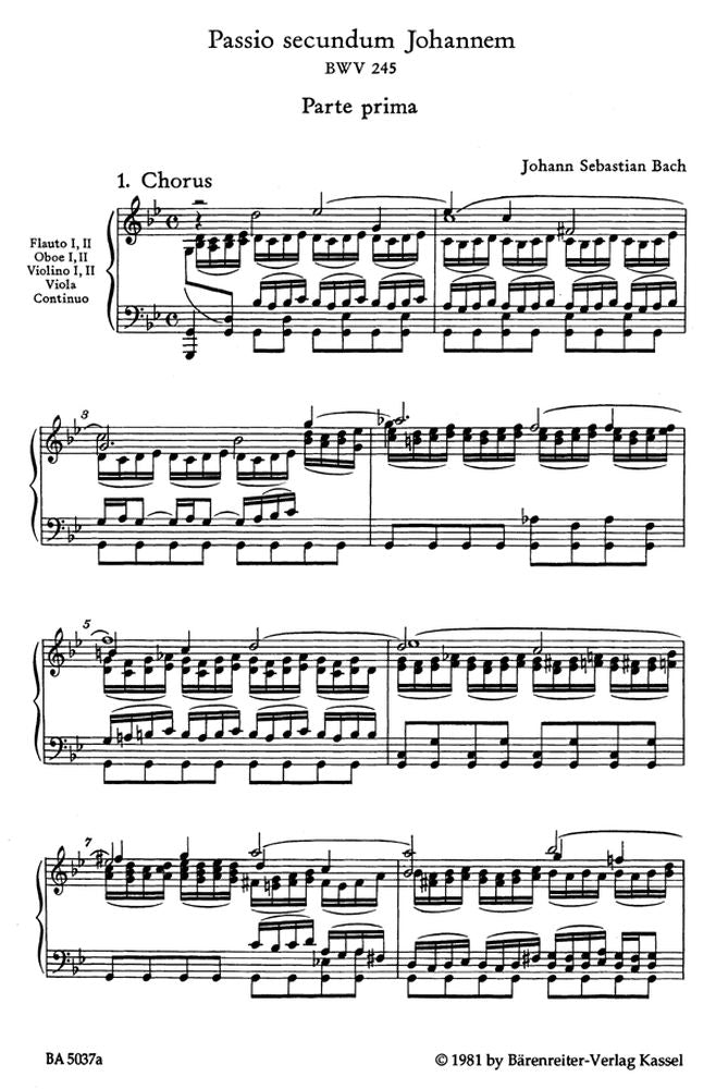 BACH J.S. - JOHANNES PASSION BWV 245 - KLAVIERAUSZUG