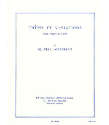 Messiaen O. - Theme et Variations - Violon et Piano