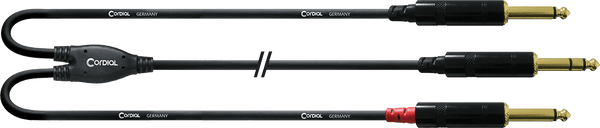 Y-Kabel Splitter Stereo-Klinke/2 Mono-Klinke 1,5 M