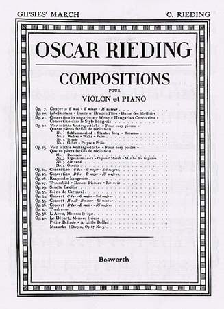 RIEDING OSCAR - GIPSIES' MARCH OP.23 N°2 - VIOLON PIANO