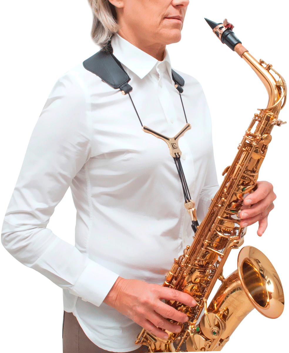 YOKE ZEN GURT SCHWARZ - METALL-KARABINER - ALTSAX/ TENORSAX