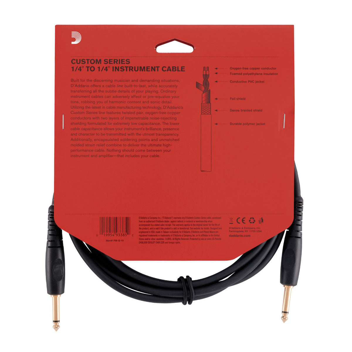 CUSTOM SERIES INSTRUMENT CABLE 10 FEET