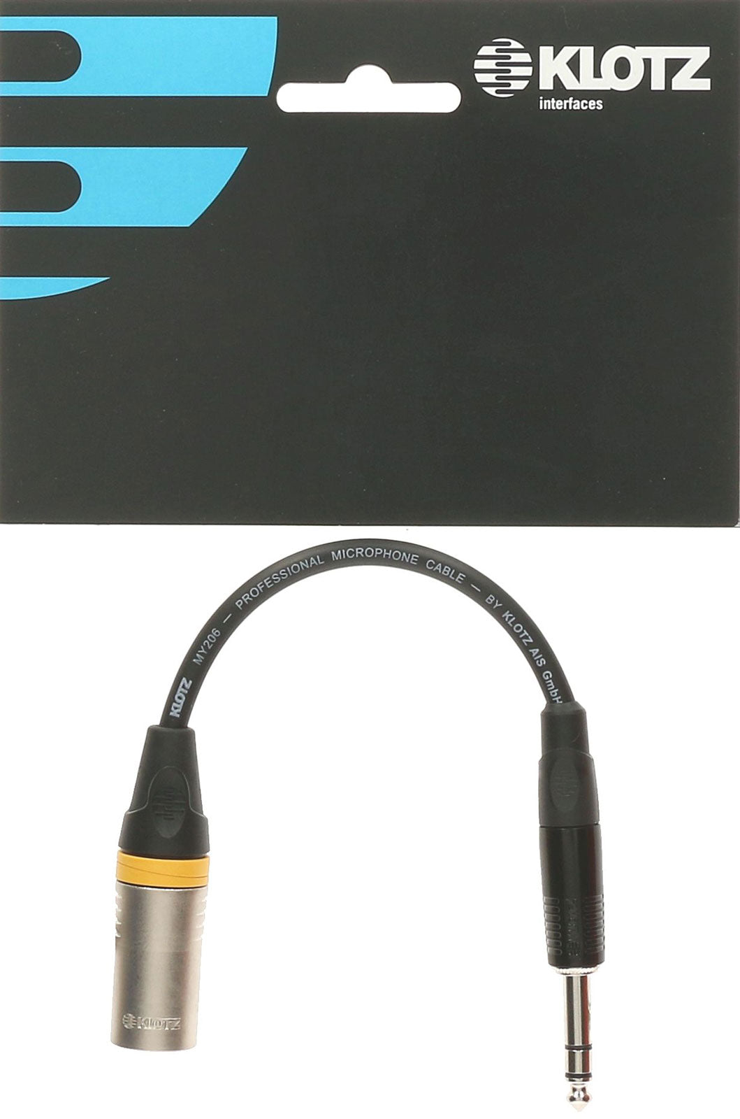 XLR-MP6.3 XLR M-JACK 1/4" ADAPT. ST. 0,2M XLR3P M KLOTZ - JACK 3P 6,35MM