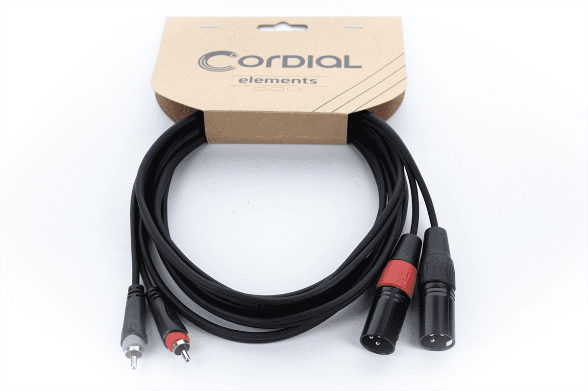 Doppeltes Audiokabel XLR-Stecker / RCA 1,5 M