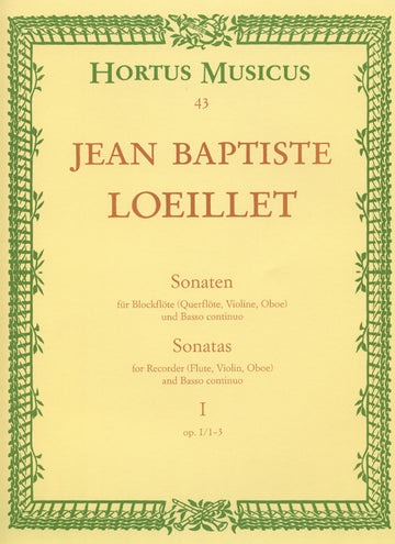 LOEILLET DE GANT J.B. - SONATEN I OP. I/1-3 - FLB ET BC