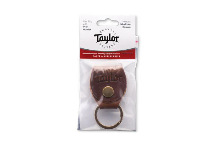 KEY RING W/PICK HOLDER - MEDIUM BROWN NUBUCK