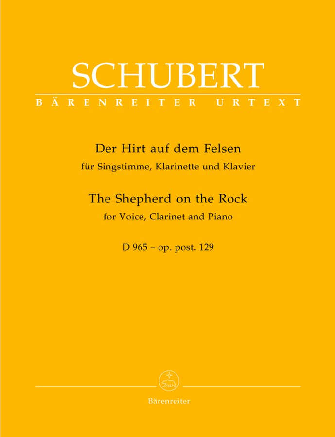 Schubert Franz - Le Patre Sur Le Rocher D965 Op. Post. 129 - Voix Clarinette Piano