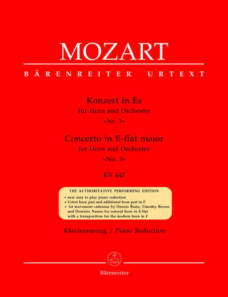 Moz W.A. - Concerto N°3 En Mib Majeur Kv 447 Pour Cor Et Orchestre - Cor Piano