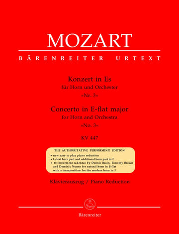 Moz W.A. - Konzert N°3 In Es-Dur Kv 447 Für Horn Und Orchester - Horn Klavier