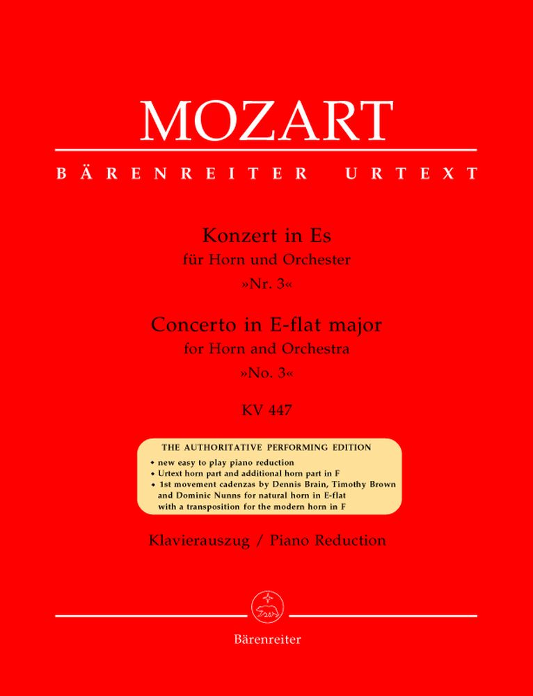 Moz W.A. - Konzert N°3 In Es-Dur Kv 447 Für Horn Und Orchester - Horn Klavier