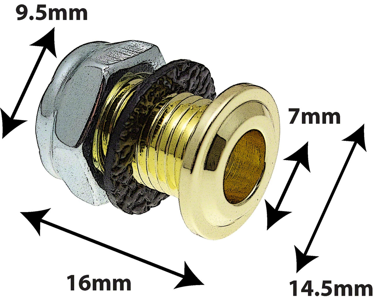 AVH8-BR - LUFTLOCH PRESSGEFORMT 16MM BOHRUNG GOLDFARBENE