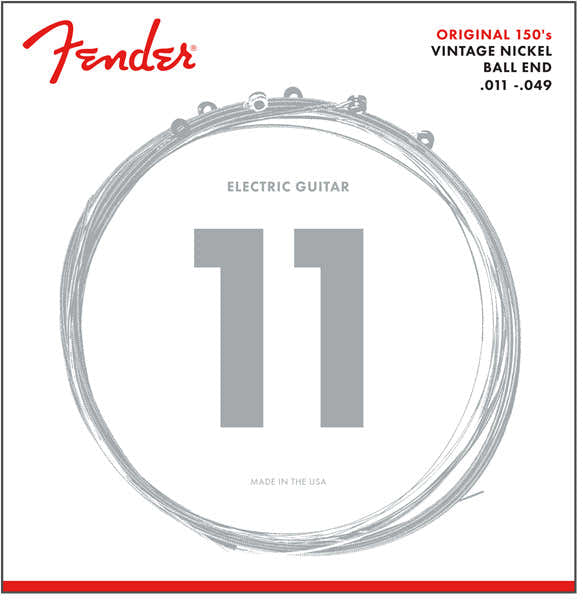ORIGINAL 150 GUITAR STRINGS PURE NICKEL WOUND BALL END 150M .011-.049 GAUGES (6)