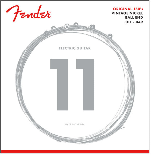 ORIGINAL 150 Gitarrensaiten, aus reinem Nickel umsponnen, Ball-End, 150M .011-.049 Saitenstärken, (6)
