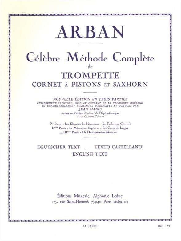Arban JEAN-baptiste - Berühmte vollständige Methode für Trompete Band 3