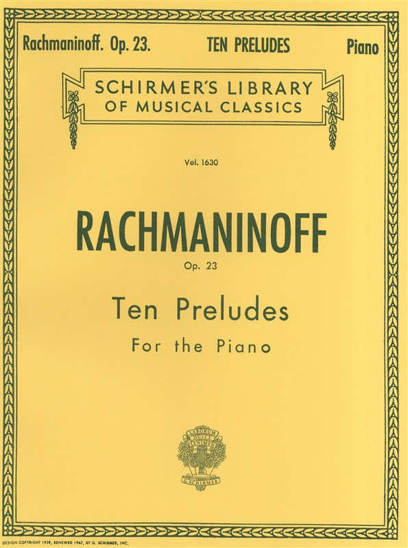 SERGEI RACHMANINOV TEN PRELUDES FOR PIANO OP.23 - PIANO SOLO