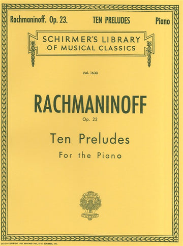 SERGEI RACHMANINOV TEN PRELUDES FOR PIANO OP.23 - PIANO SOLO
