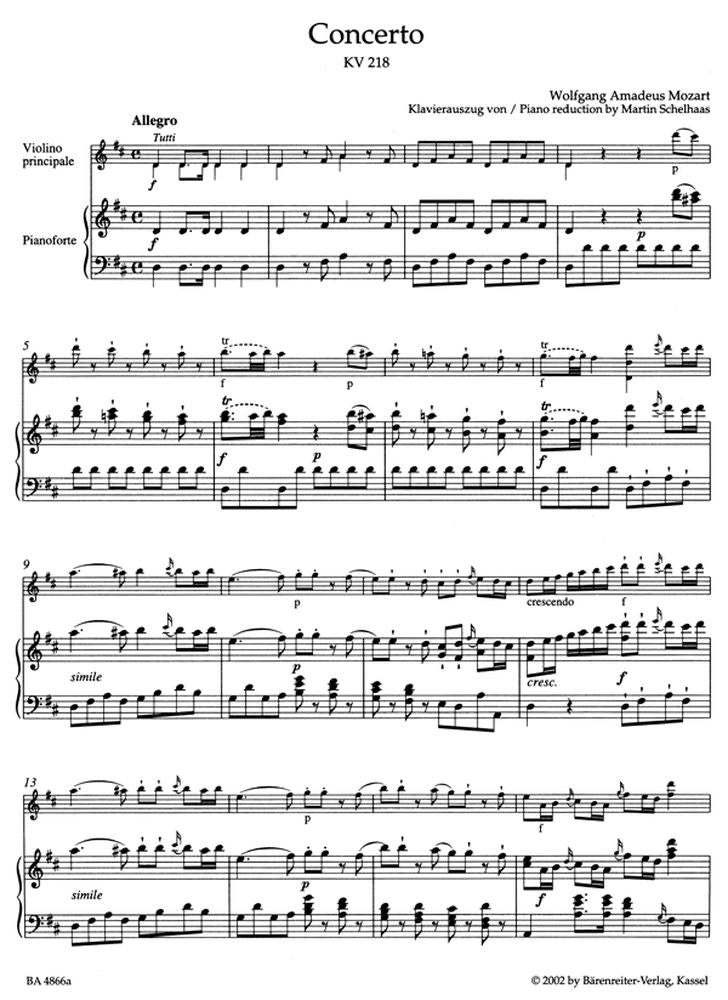 Moz W.A. - Concerto En Re Majeur N°4 Kv 218 - Violon Piano