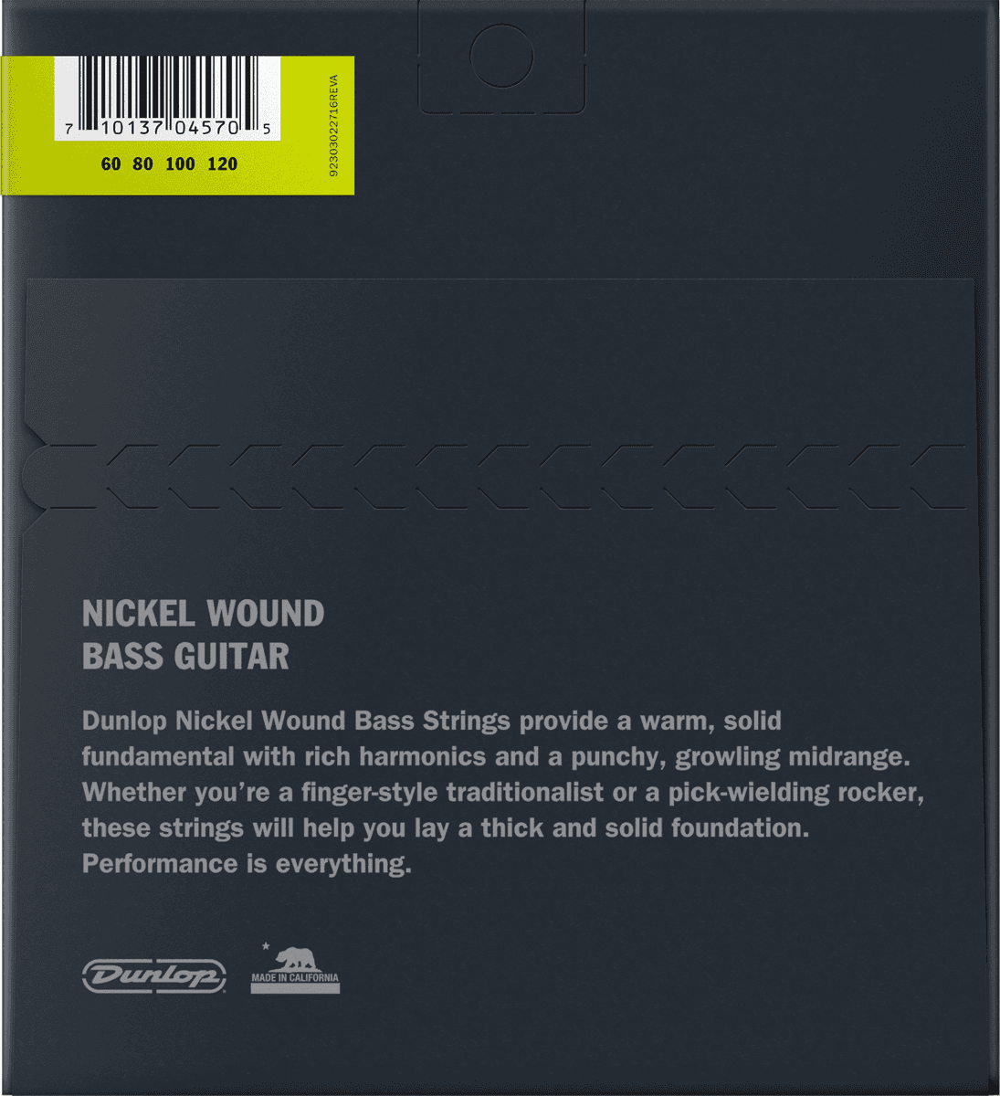 BASS STRINGS ROUND WIRE NICKEL NICKEL 60-120 SET EXTRA HEAVY DROP