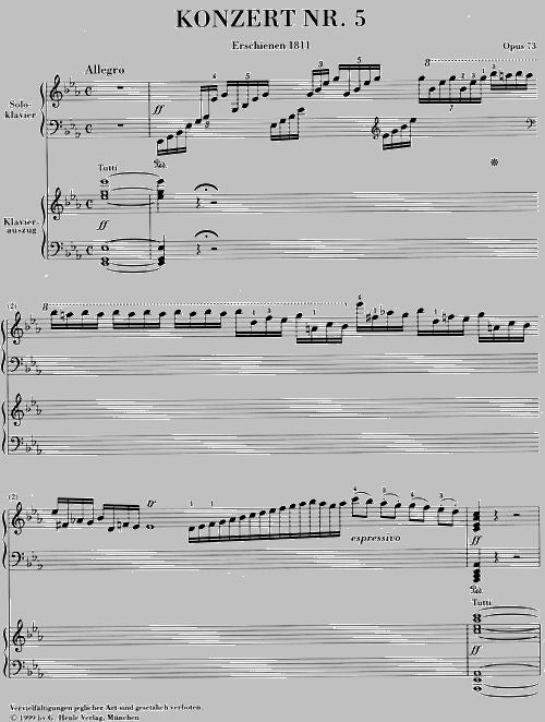 BEETHOVEN L.V. - CONCERTO FOR PIANO AND ORCHESTRA NO. 5 E FLAT MAJOR OP. 73
