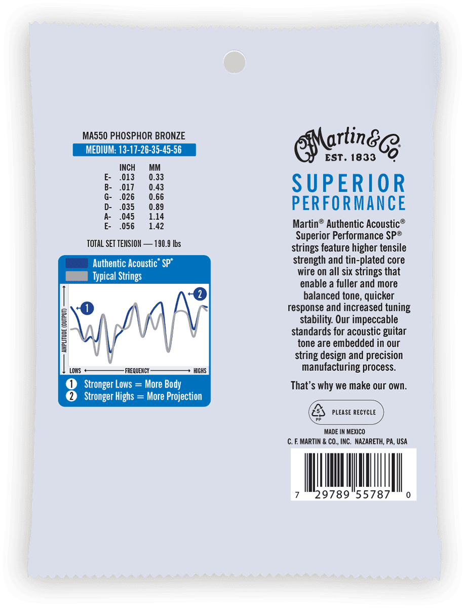 MA550 AUTHENTIC SP MEDIUM 92/8 PHOSPHOR BRONZE MEDIUM 13-17-26-35-45-56