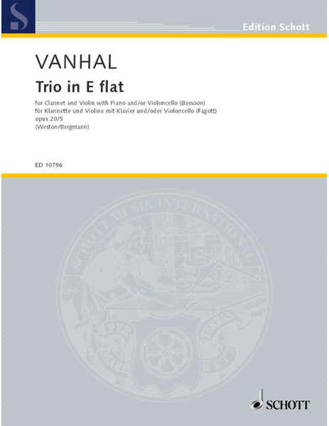 Vanhal - Trio E Flat Major Op. 20/5 - Clarinette Violon Et Piano; Violoncelle (Bassoon) Ad Libitum