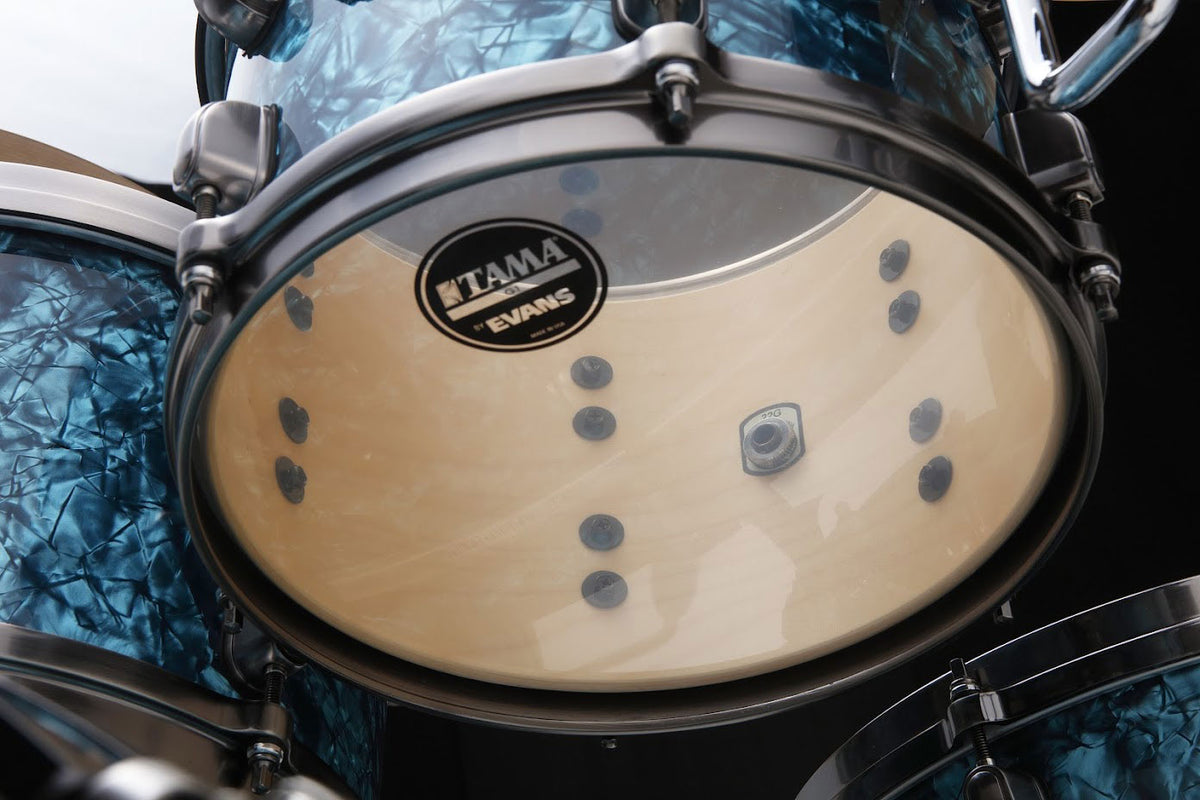 STARCLASSIC MAPLE STAGE 22 DRUM KIT SMOKED BLACK NICKEL SHELL HARDWARE TURQUOISE PEARL