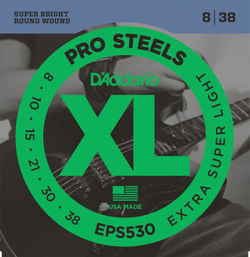 EPS530 PROSTEELS ELECTRIC GUITAR STRINGS EXTRA-SUPER LIGHT 8-38