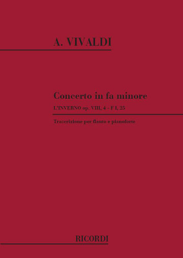 VIVALDI A. - CONCERTI IN FA MIN.' L'INVERNO' OP.VIII N. 4 RV 297 - FLUTE ET PIANO