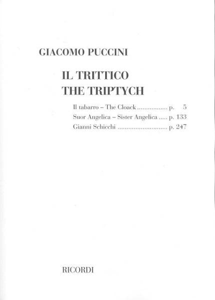 PUCCINI G. - TRITTICO - BROCHURE - CHANT ET PIANO