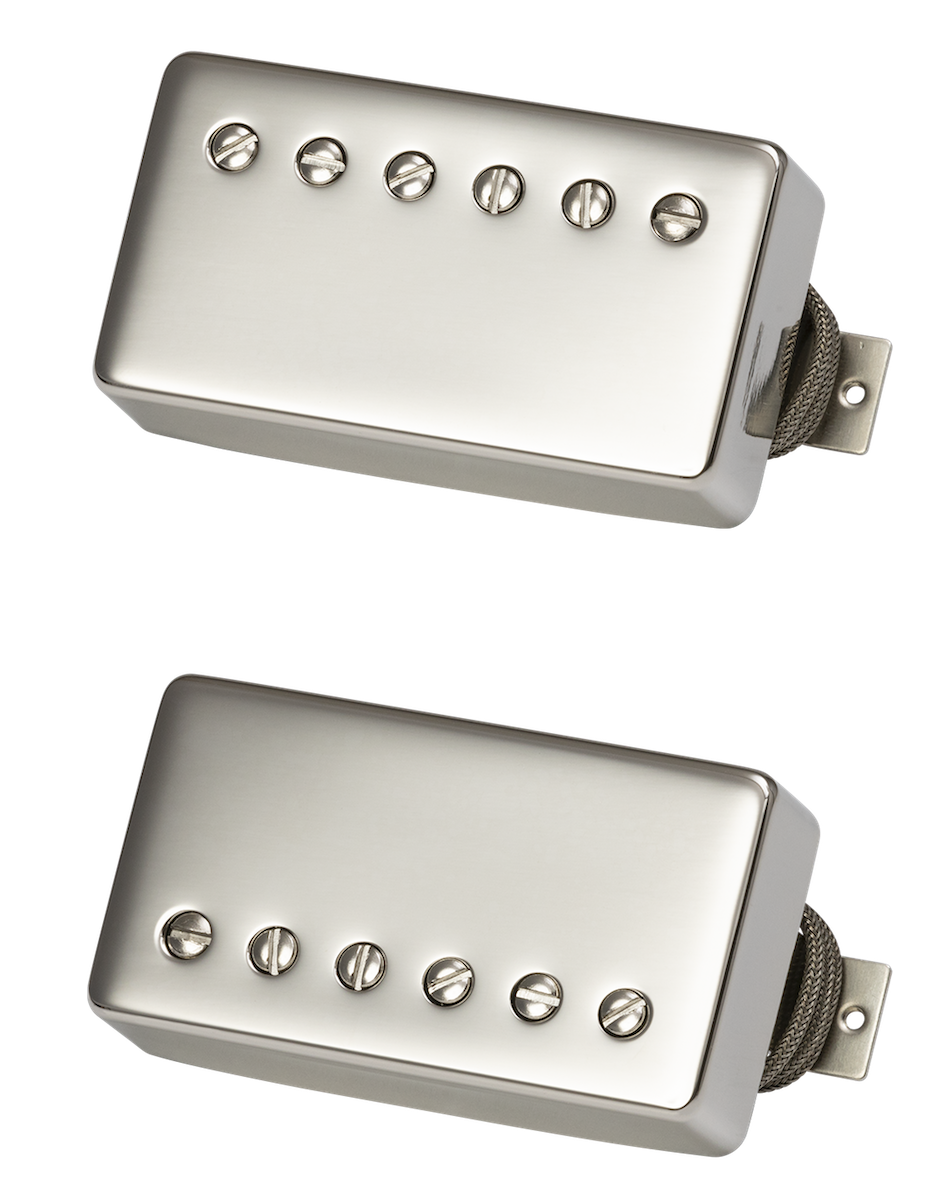 Gibson Accessories Custombucker Abgestimmter Satz Double Black True Historic Nickelkappen