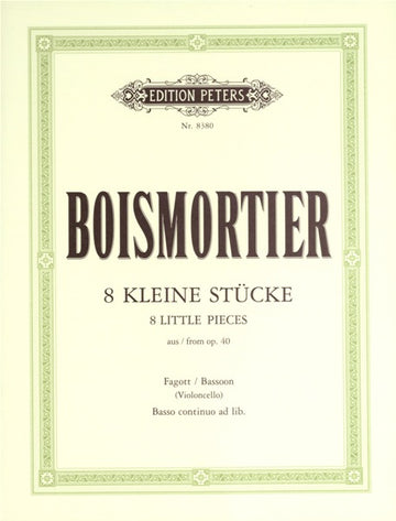 Boismortier Joseph Bodin De - 8 kleine Stücke aus Op.40 - Fagott und Klavier