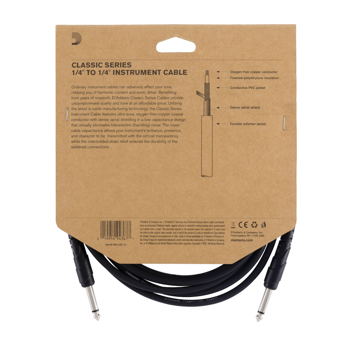 CLASSIC SERIES INSTRUMENT CABLE 10 FEET