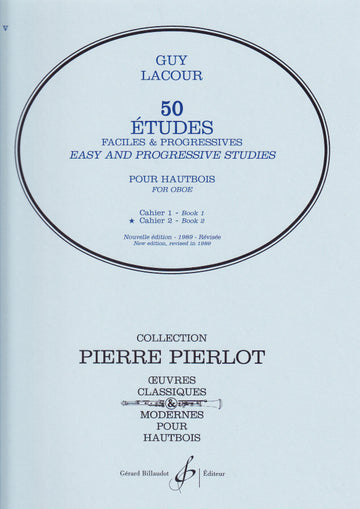 Lacour Guy - 50 Etudes Faciles et Progressives Volume 2 - Hautbois