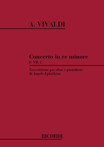 VIVALDI A. - CONCERTO IN RE MIN. OP.VIII N.9 - HAUTBOIS ET PIANO