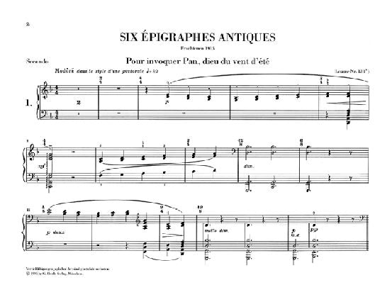 Debussy C. - Six Epigraphes Antiques