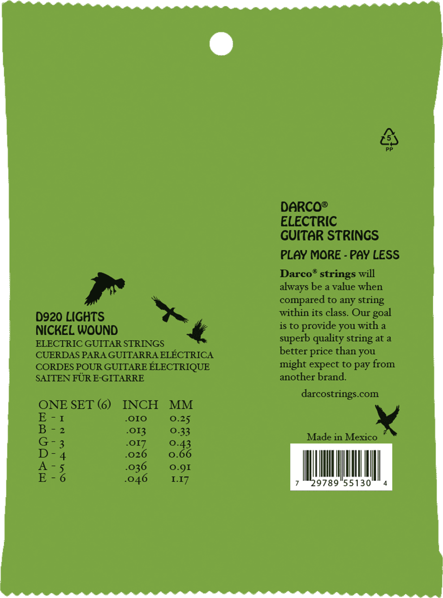 NICKEL WOUND ELECTRIC STRINGS SET D920 LIGHT 10-46