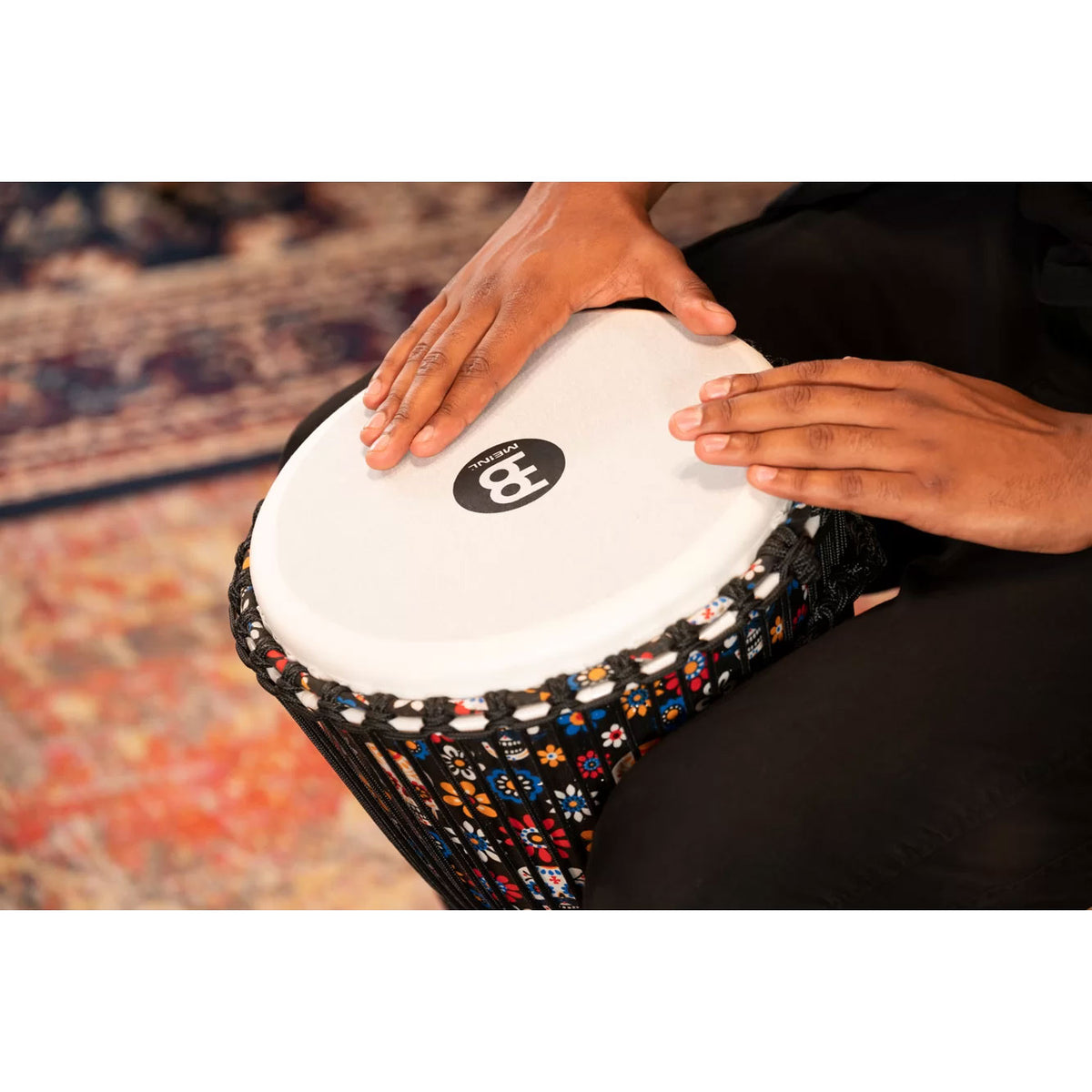 PERCUSSION 12" ROPE TUNED TRAVEL SERIES DJEMBE SYNTHETIC HEAD (PATENTED) DAY OF THE DEAD