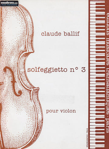 Ballif Claude - Solfeggietto N°3 Pour Violon