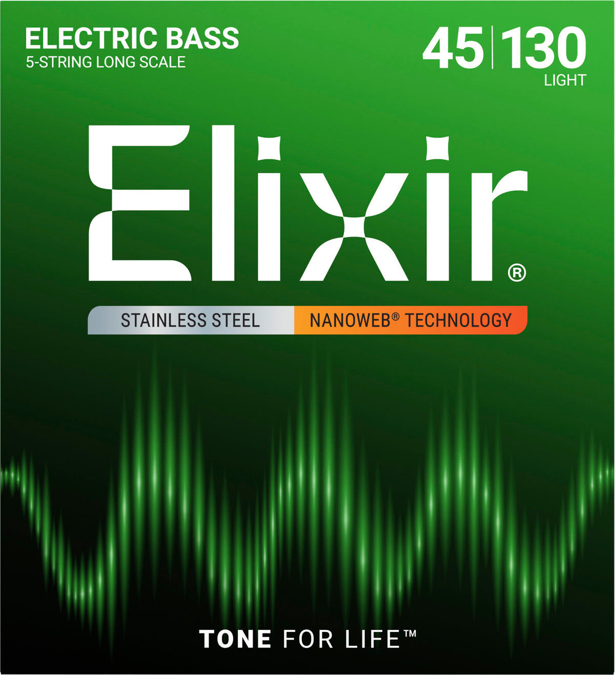 NANOWEB STAINLESS STEEL ELECTRIC BASS STRINGS MEDIUM LIGHT /5C SET