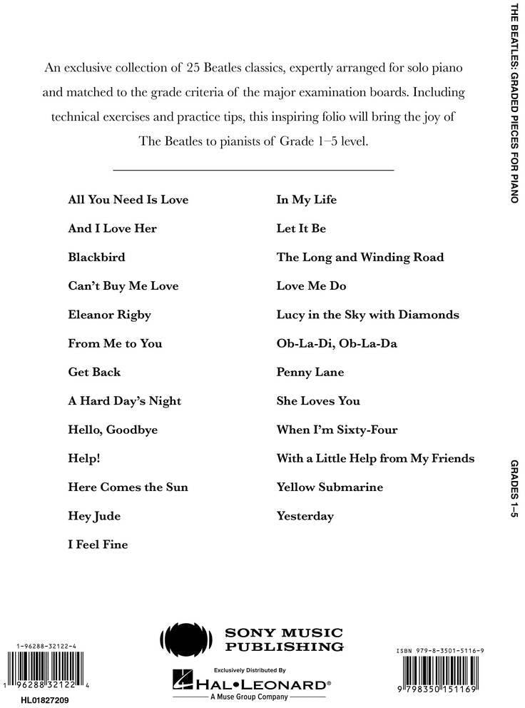 The Beatles Graded Pieces For Piano