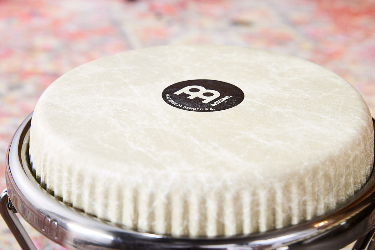 Artist Series Bongo Roberto Serrano REMO® Fiberskyn Heads - 7" & 8 1/2" Pearl White