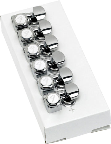 LOCKING STRATOCASTER/TELECASTER STAGGERED TUNING MACHINES (POLISHED CHROME) (6)
