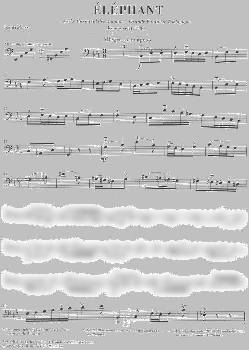 SAINT-SAENS C. - "ELEPHANT" FROM "THE CARNIVAL OF THE ANIMALS" FOR DOUBLE BASS AND PIANO