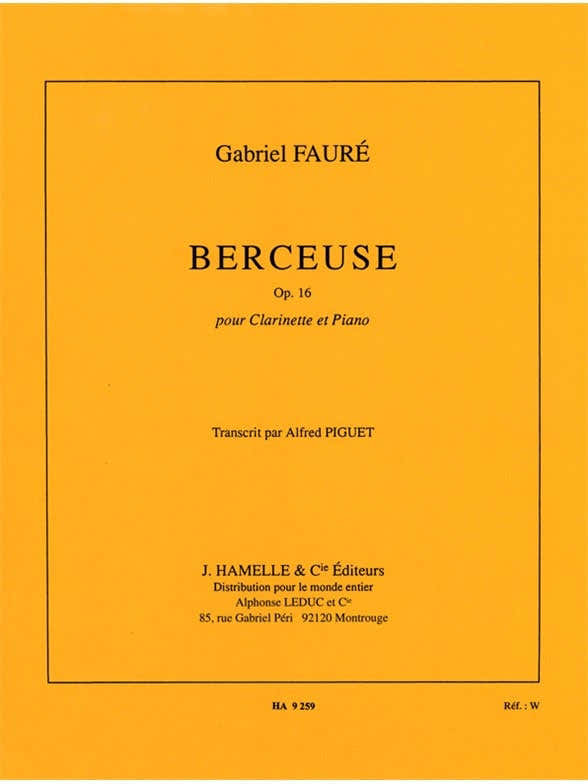 Berceuse Op.16 pour clarinette et piano