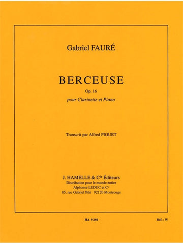 Berceuse Op.16 pour clarinette et piano